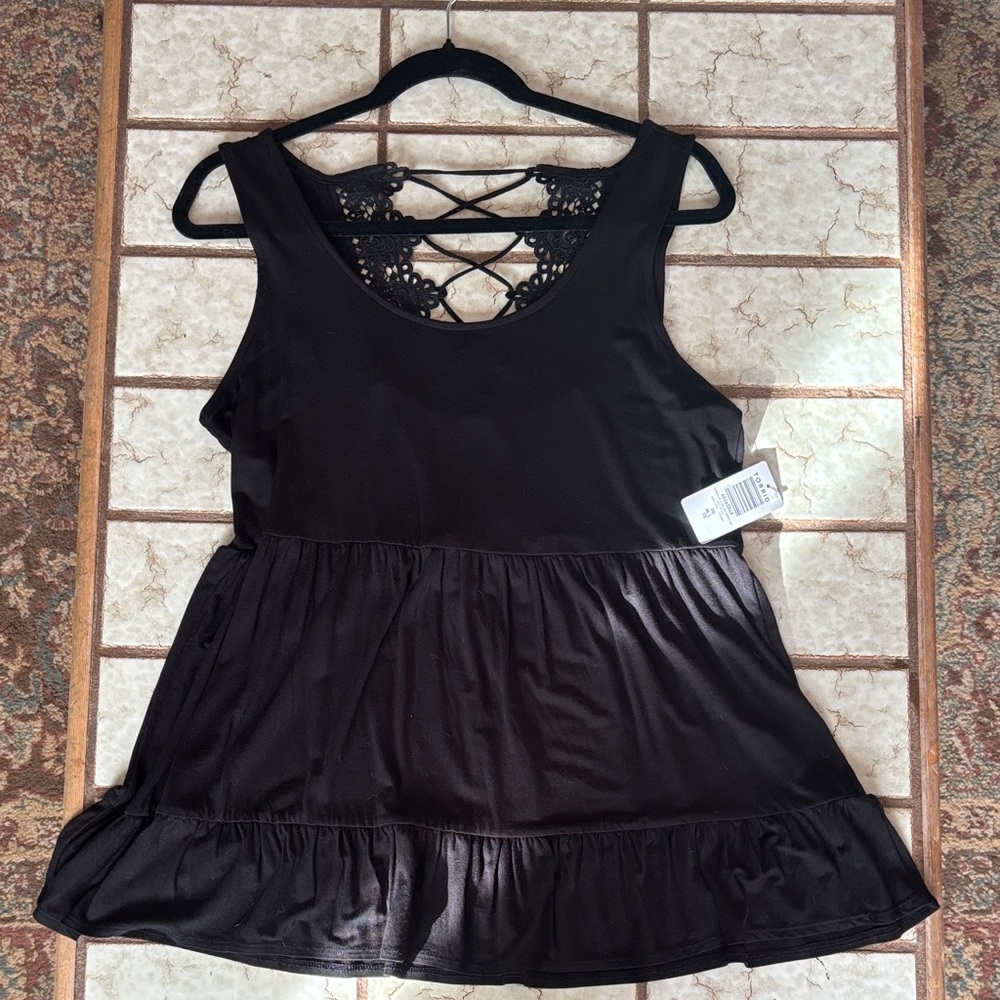 Torrid Black Lace Back Tank Top